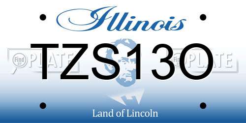 TZS13O Illinois License Plate