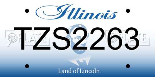 TZS2263 Illinois License Plate