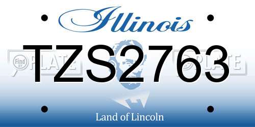 TZS2763 Illinois License Plate