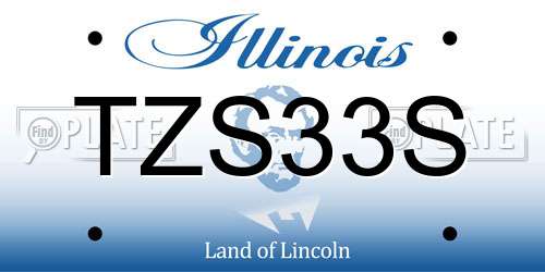 TZS33S Illinois License Plate