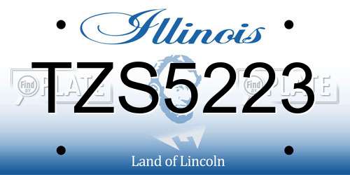 TZS5223 Illinois License Plate