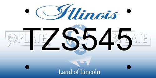 TZS545 Illinois License Plate
