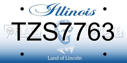 TZS7763 Illinois License Plate