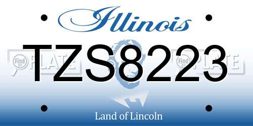TZS8223 Illinois License Plate