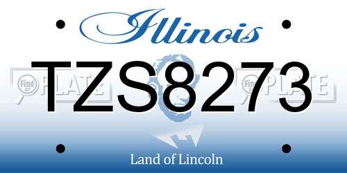 TZS8273 Illinois License Plate