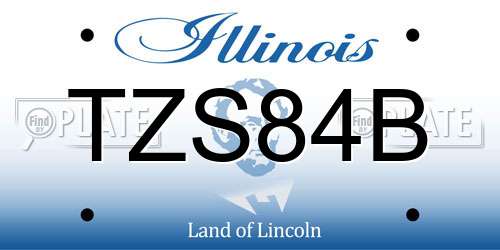 TZS84B Illinois License Plate