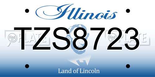 TZS8723 Illinois License Plate