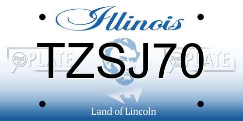 TZSJ70 Illinois License Plate