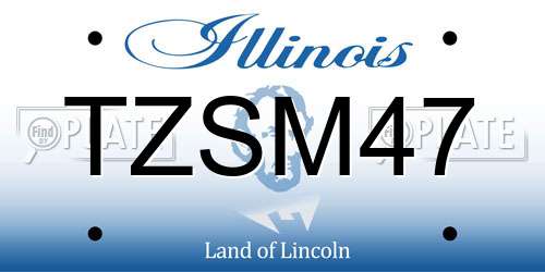 TZSM47 Illinois License Plate