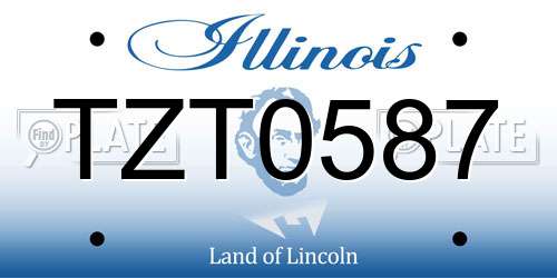 TZT0587 Illinois License Plate