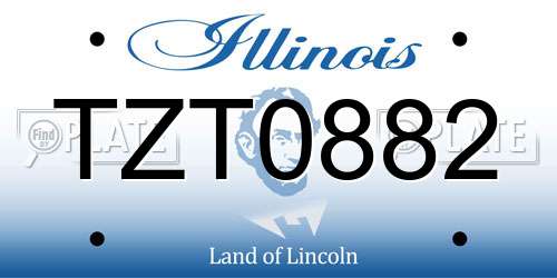 TZT0882 Illinois License Plate