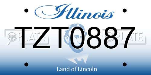 TZT0887 Illinois License Plate