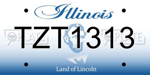 TZT1313 Illinois License Plate