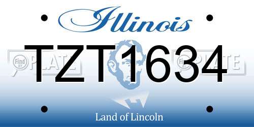 TZT1634 Illinois License Plate