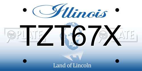 TZT67X Illinois License Plate
