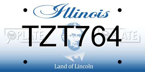 TZT764 Illinois License Plate