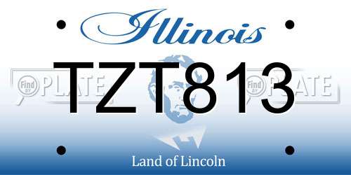 TZT813 Illinois License Plate
