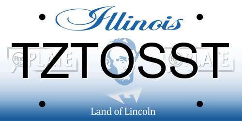 TZTOSST Illinois License Plate