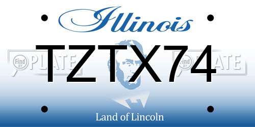 TZTX74 Illinois License Plate
