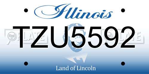 TZU5592 Illinois License Plate