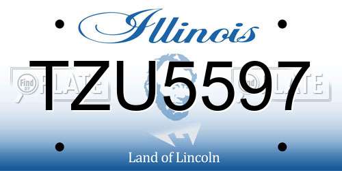TZU5597 Illinois License Plate