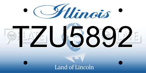 TZU5892 Illinois License Plate