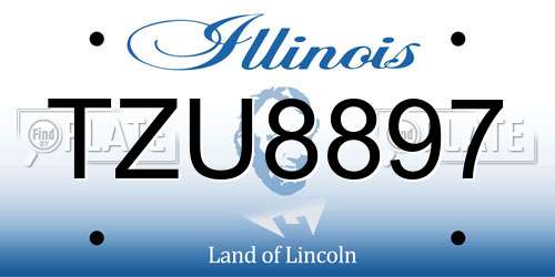 TZU8897 Illinois License Plate