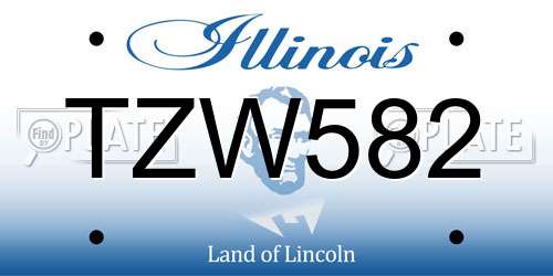 TZW582 Illinois License Plate