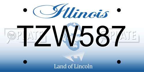 TZW587 Illinois License Plate