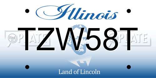 TZW58T Illinois License Plate