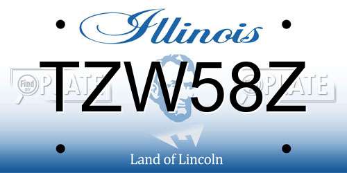 TZW58Z Illinois License Plate