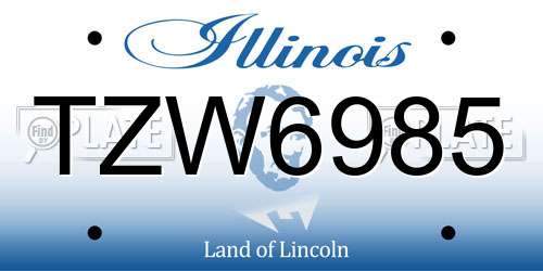 TZW6985 Illinois License Plate