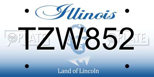 TZW852 Illinois License Plate