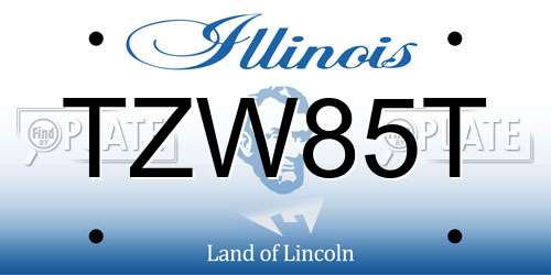 TZW85T Illinois License Plate