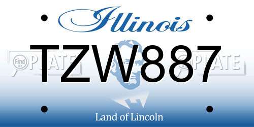 TZW887 Illinois License Plate
