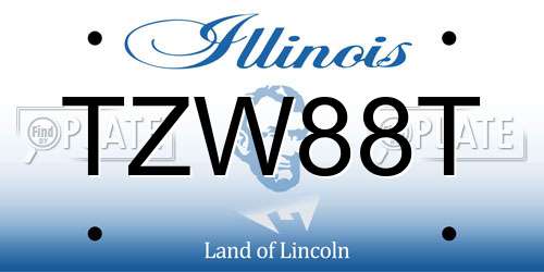 TZW88T Illinois License Plate