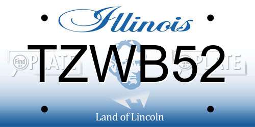 TZWB52 Illinois License Plate