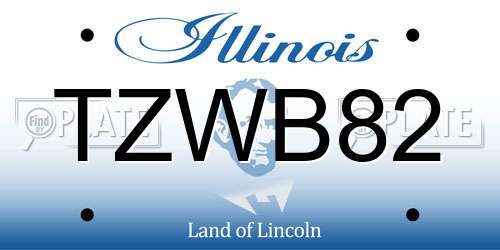 TZWB82 Illinois License Plate