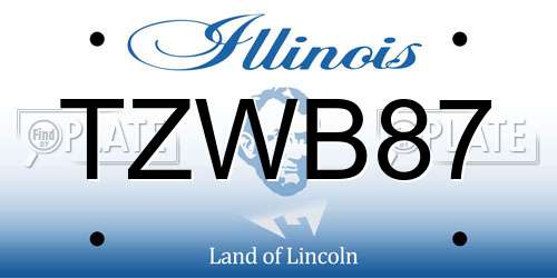TZWB87 Illinois License Plate