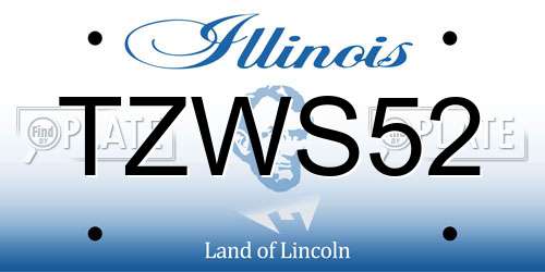 TZWS52 Illinois License Plate