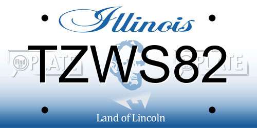 TZWS82 Illinois License Plate