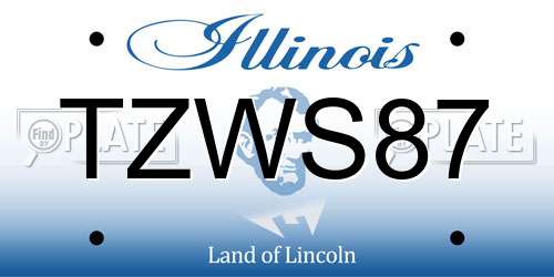 TZWS87 Illinois License Plate