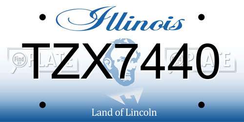 TZX7440 Illinois License Plate