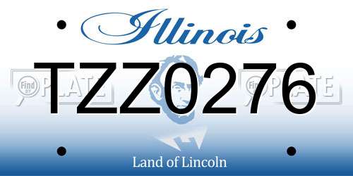 TZZ0276 Illinois License Plate