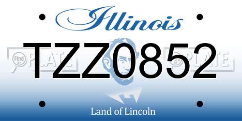 TZZ0852 Illinois License Plate