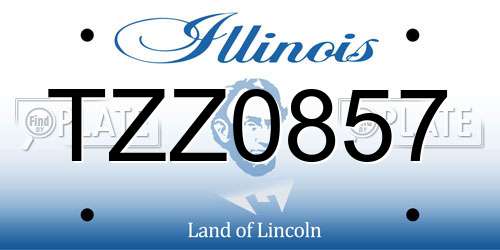 TZZ0857 Illinois License Plate