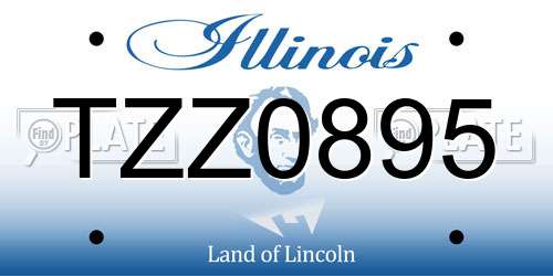 TZZ0895 Illinois License Plate