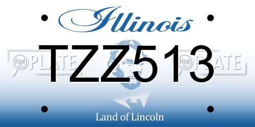 TZZ513 Illinois License Plate