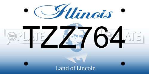 TZZ764 Illinois License Plate