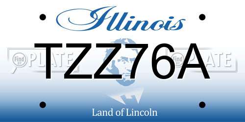 TZZ76A Illinois License Plate